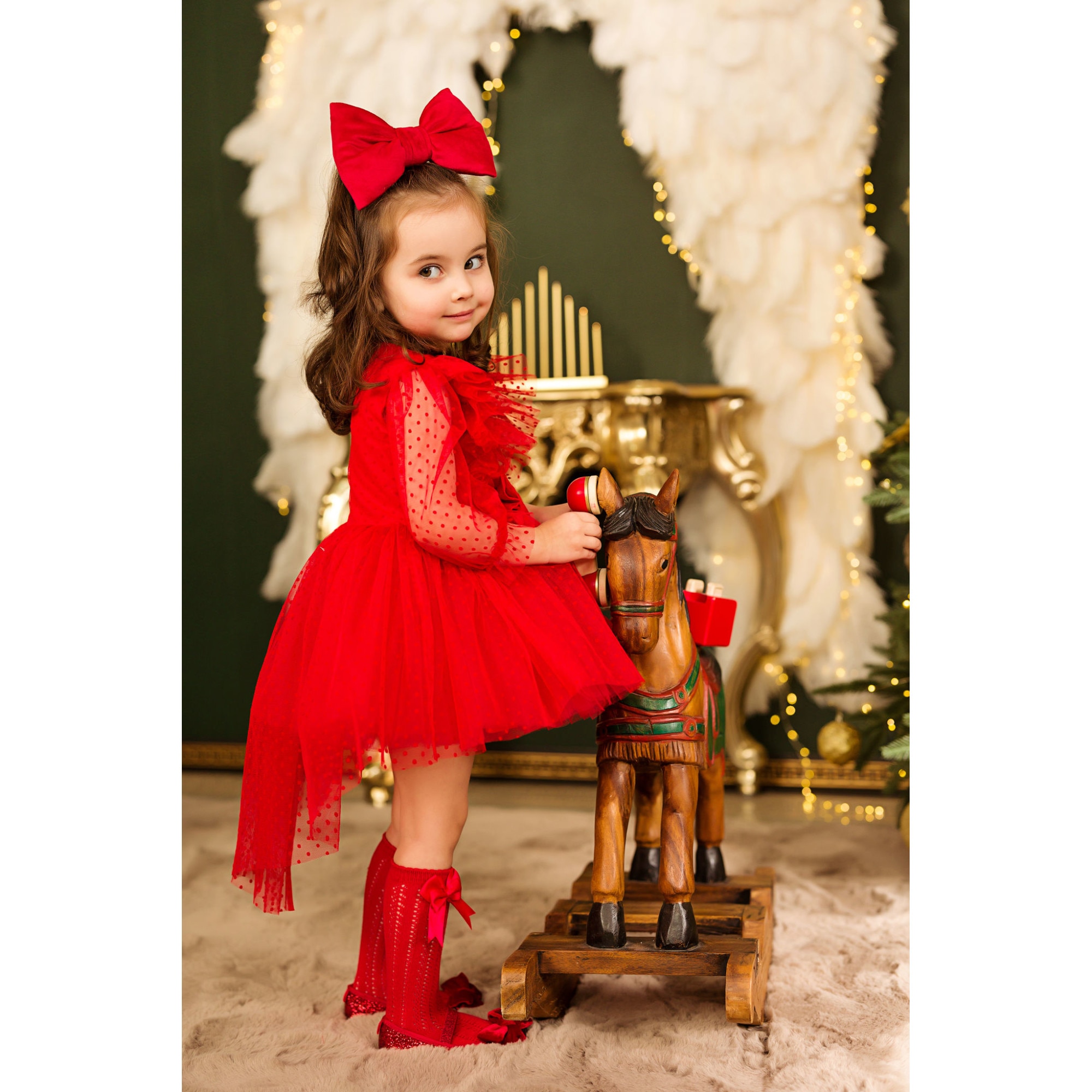 Rochita ocazie fetite Lempika Kids Karolline rosie 3-4ani 104cm - eMAG.ro