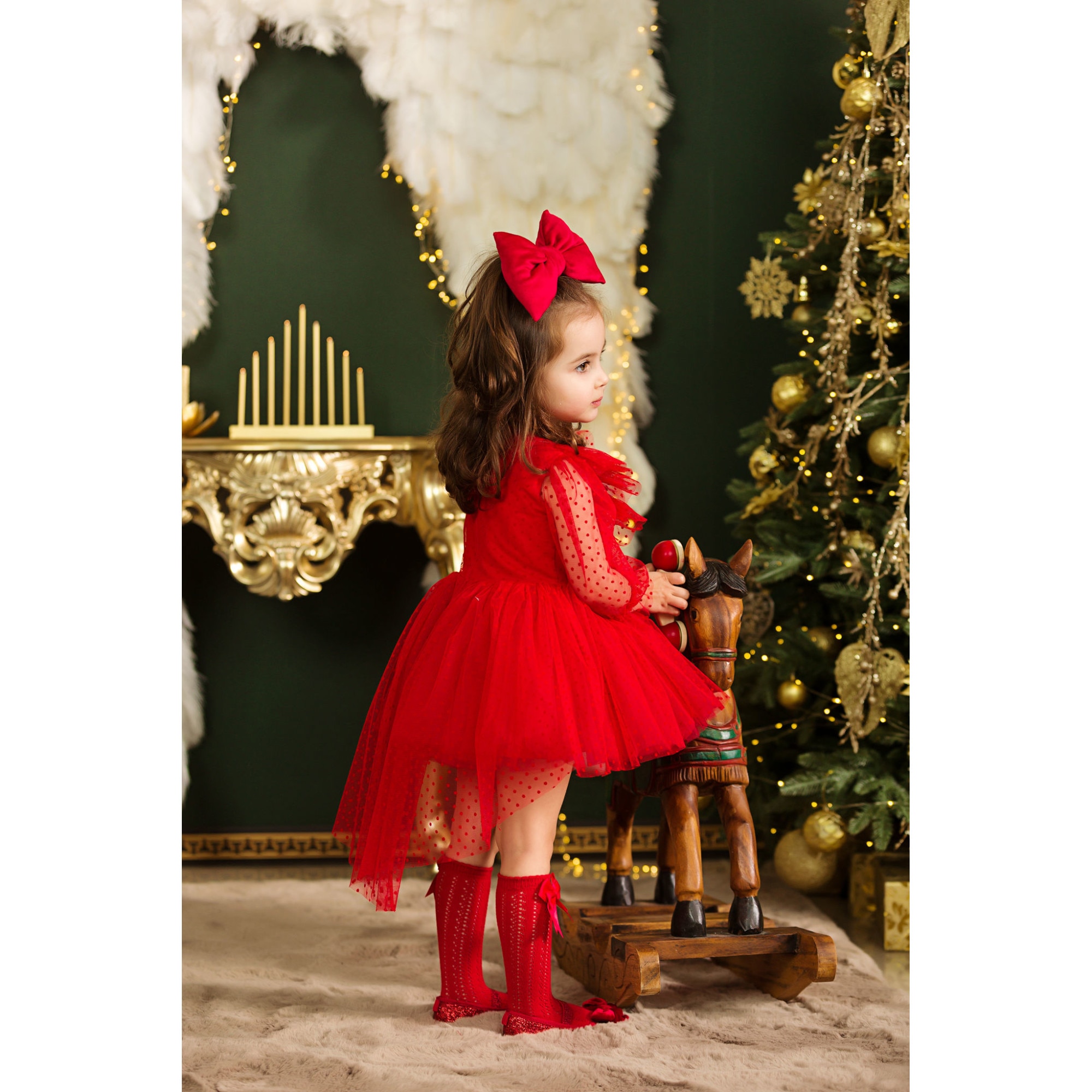 Rochita ocazie fetite Lempika Kids Karolline rosie 3-4ani 104cm - eMAG.ro