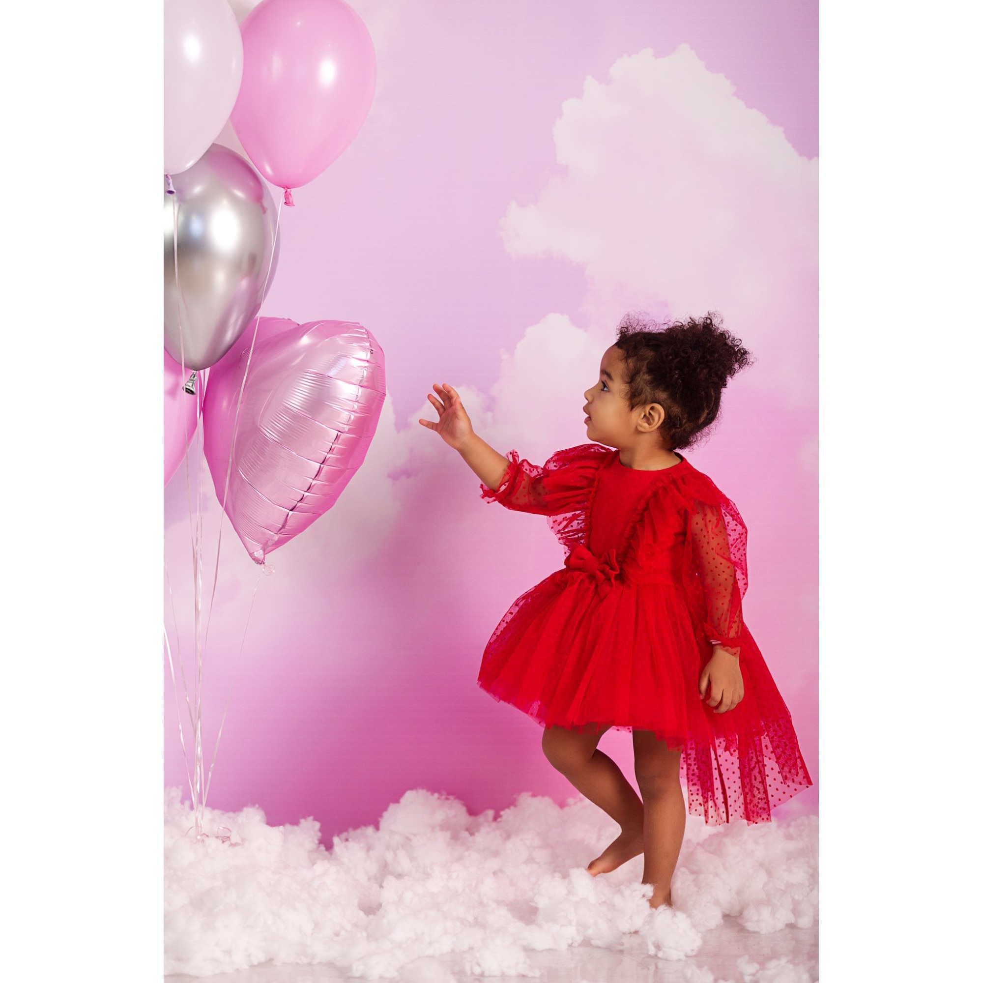 Rochita ocazie fetite Lempika Kids Karolline rosie 3-4ani 104cm - eMAG.ro