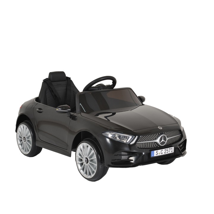 Masinuta Electrica cu acumulator pentru copii NOVOKIDS™ Mercedes CLS 350 4MATIC, Cu telecomanda, Faruri luminoase si muzica, Usi cu deschidere, Baterie12V, 2 Viteze, Lungime 104 cm, 2 motoare, Negru