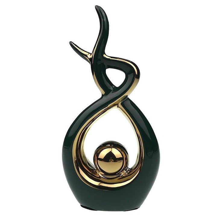 Декоративен орнамент, Абстрактен пламък на любовта, Зелен, 33 см, 1179H-1