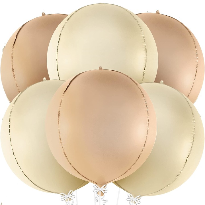 Set 6 baloane Sfera 4D Orbz, 55cm, mix culori nude