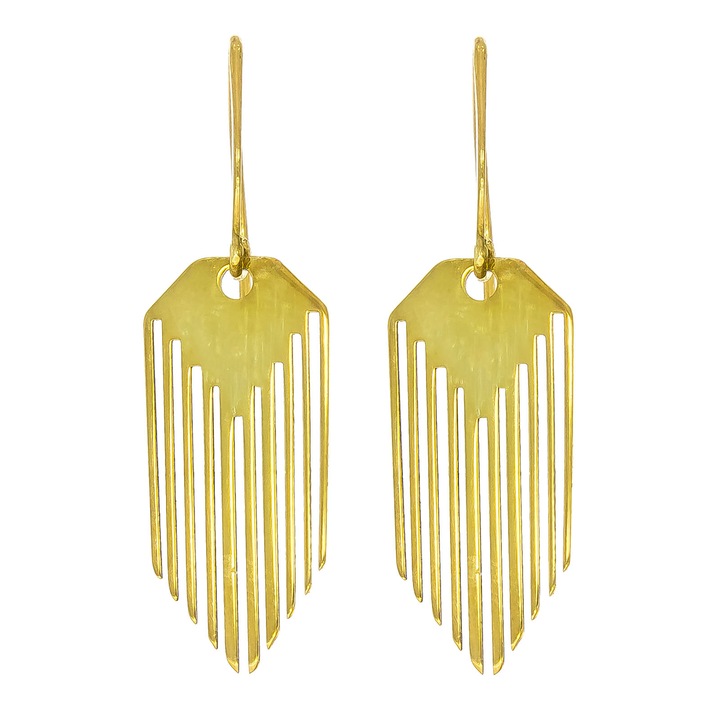 Cercei Argint Aurit Model Geometric