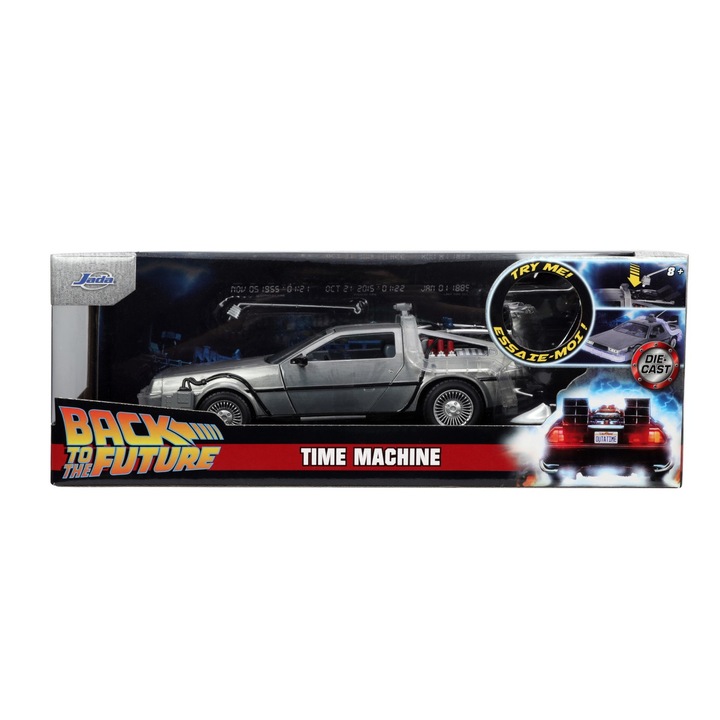 Jada Toys 3078002 Vissza a jövőbe DeLorean világító fém autómodell 1/24 - Simba Toys