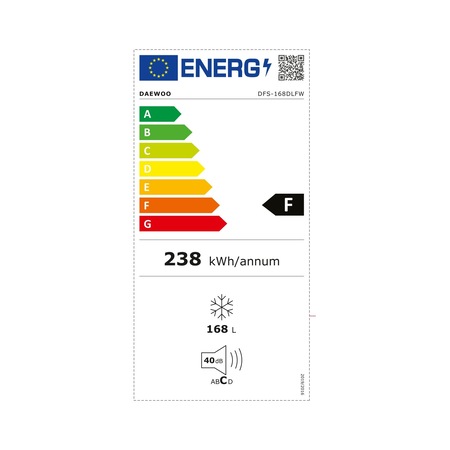 Congelator Daewoo DFS-168DLFW, 168 L, 4 sertare + 1 raft, Clasa F, H 142.5, Alb