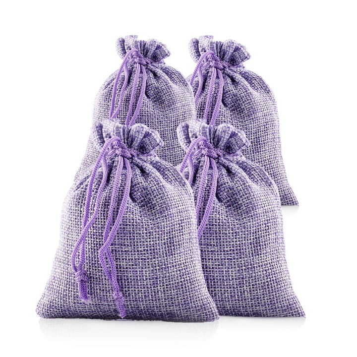 Pachet Promo 4 x Saculet odorizant cu lavanda, provenit din cultura ecologica, Nucul din lavanda ®, 4 x 25 gr