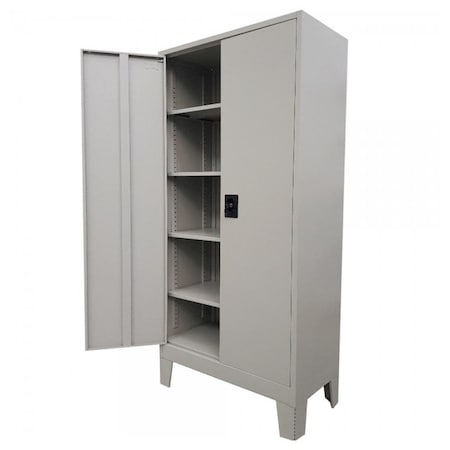 Dulap metalic fiset Premium 4 rafturi si picioare, 800x350x1920 mm, 50 kg/polita, neasamblat, PLUS