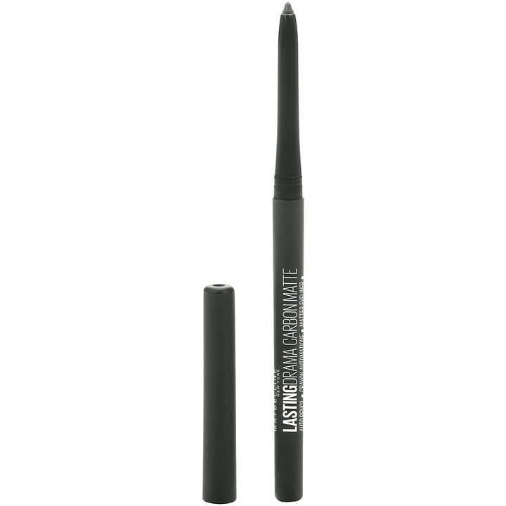 Creion de ochi automatic mat Maybelline Lasting Drama Carbon Matte, 810 Iron Gray