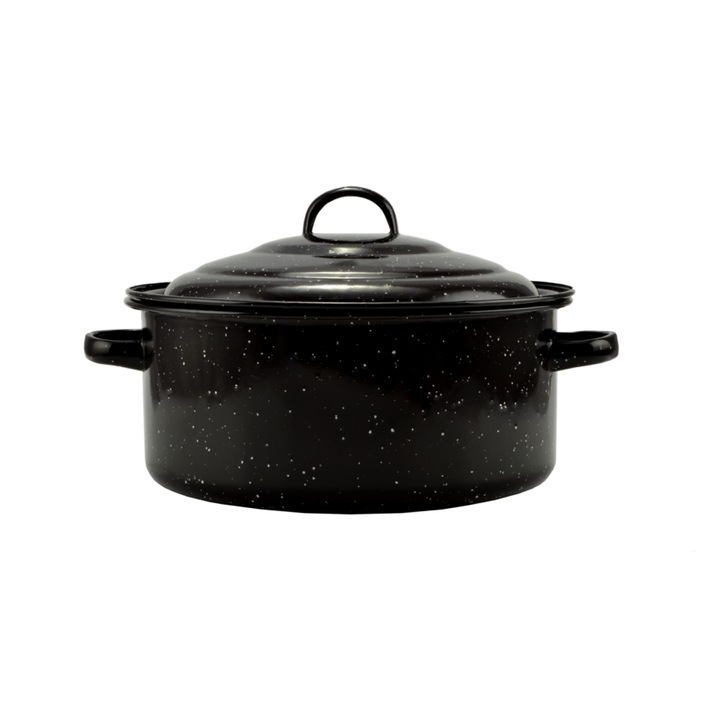 Zománcozott edény zománcozott fedővel, 2,8 liter, 27 cm átmérőjű