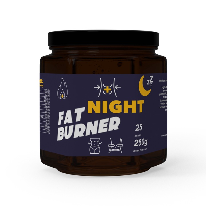 Supliment miere pentru slabit in timpul somnului FAT BURNER NIGHT, borcan, 25 portii