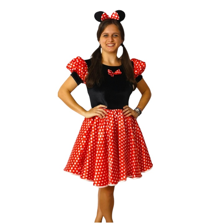 Costum Minnie Mouse carnaval rosu cu buline
