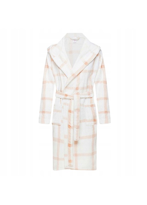 Halat de baie pentru femei, Henderson, grozav, poliester, alb/portocaliu