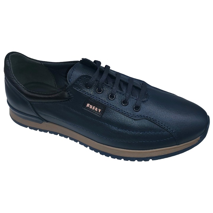 Pantofi sport-casual barbati din piele naturala Luis, albastru, 44