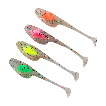 Set 12 naluci soft tip mormoloc 5cm 1,3 g pentru pescuit la biban, clean sau pastrav