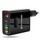 Incarcator Priza Telefon Timebox, 45W Putere Totala, Fast Charge USB-C, 4 Porturi (2x Type-C + 2x USB-A), Incarcare Rapida Universala Telefon iPhone, Samsung, Xiaomi, Huawei, Display Voltaj, Compact, Negru