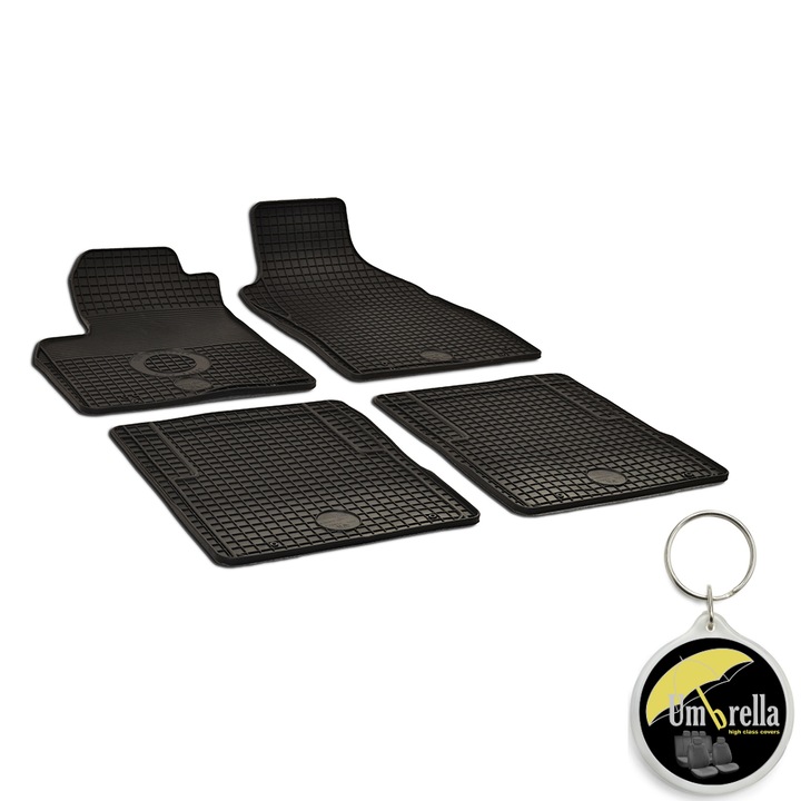 Set 4 covorase auto cauciuc Urban Line pentru Fiat Panda Hybrid (2020-) si breloc Umbrella