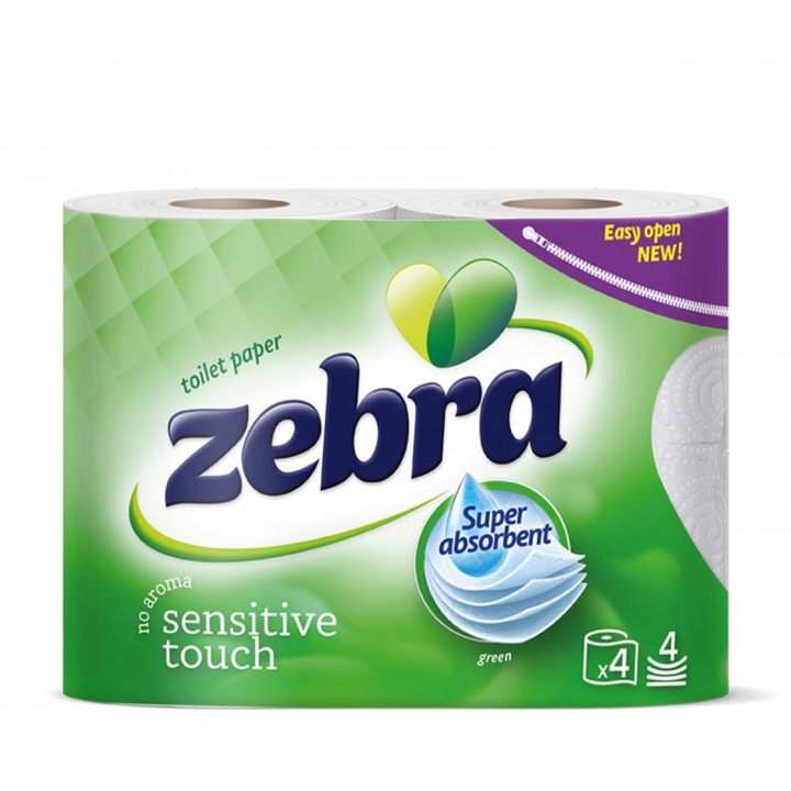 Hartie Igienica Zebra Green 4 straturi, 4 role