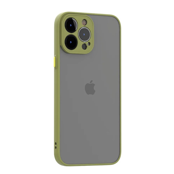 Husa Premium cu protectie la camere si finisaj mat, compatibila cu iPhone 15 Pro Max / Verde deschis