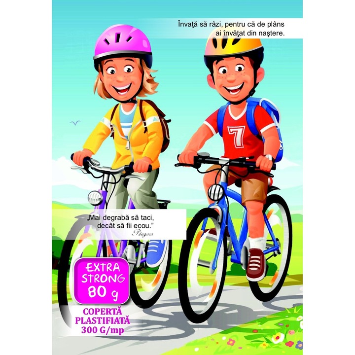 Set 5 buc Caiet A5 48 file LUX-Matematica, Coperta Copii, hartie 80gr/mp, coperta carton cretat 300 gr/mp, plastifiata, fixare: capsat in trei puncte