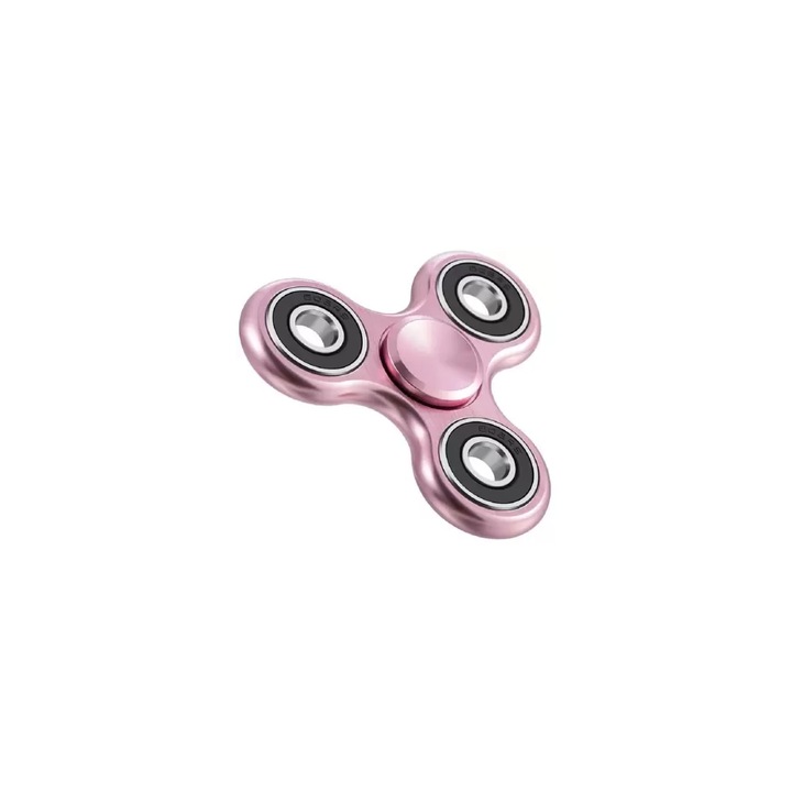 Jucarie interactiv tip fidget spinner din metal, roz
