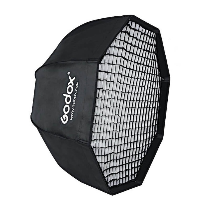Softbox, Godox, Nylon, 120 cm, Gri/ Negru