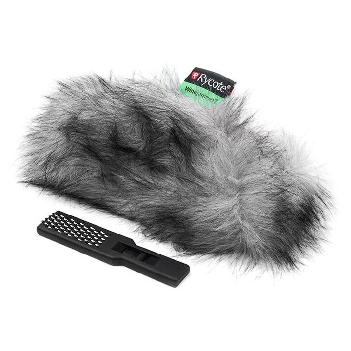Protectie microfon pentru Cyclone Windshield Medium, Rycote, Blana artificiala, Perie inclusa, Negru / Gri
