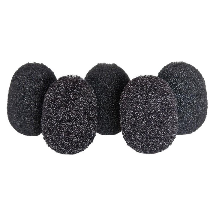 Комплект от 5 гъби за лавалиер микрофон, Rycote, черни