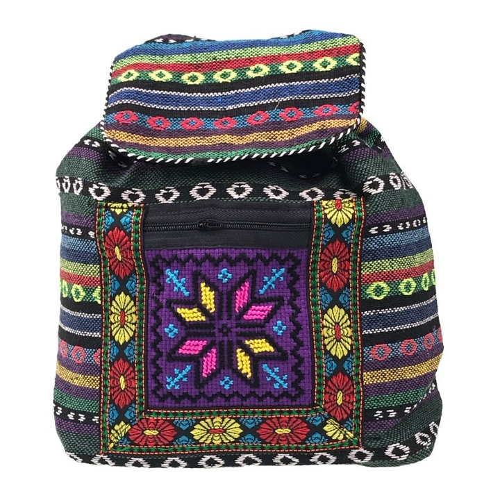 Textil hátizsák hagyományos hímzéssel, 25x30 cm, M7