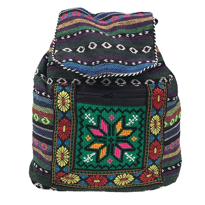 Textil hátizsák hagyományos hímzéssel, 25x30 cm, M1