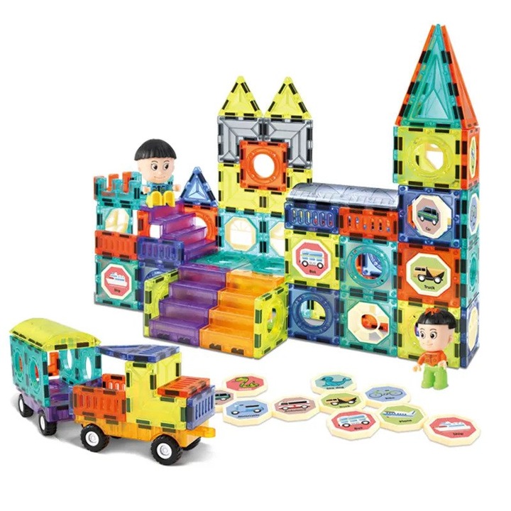 Образователна играчка Tetea, магнитни кубчета, конструктор от 139 части