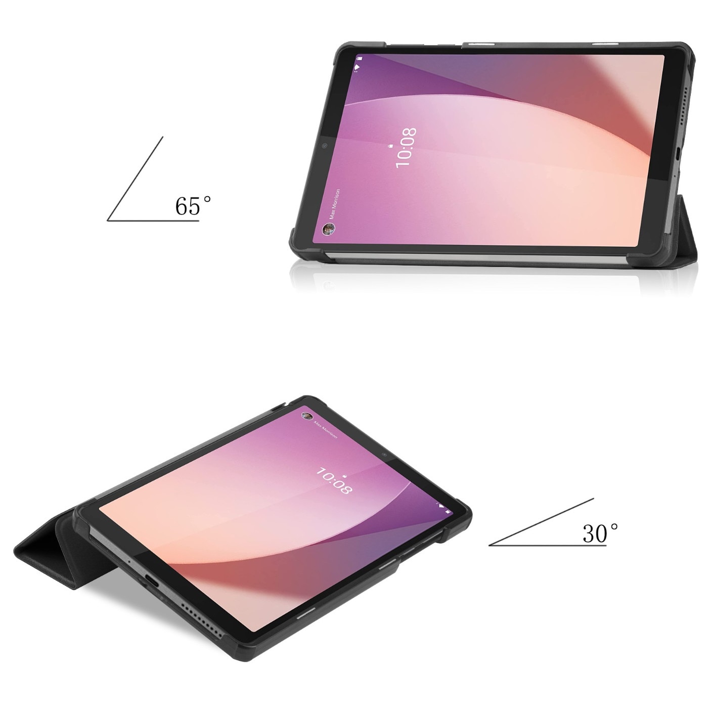 Husa tableta, Piele ecologica/Plastic, Compatibil cu Lenovo Tab M8 4GEN, Negru