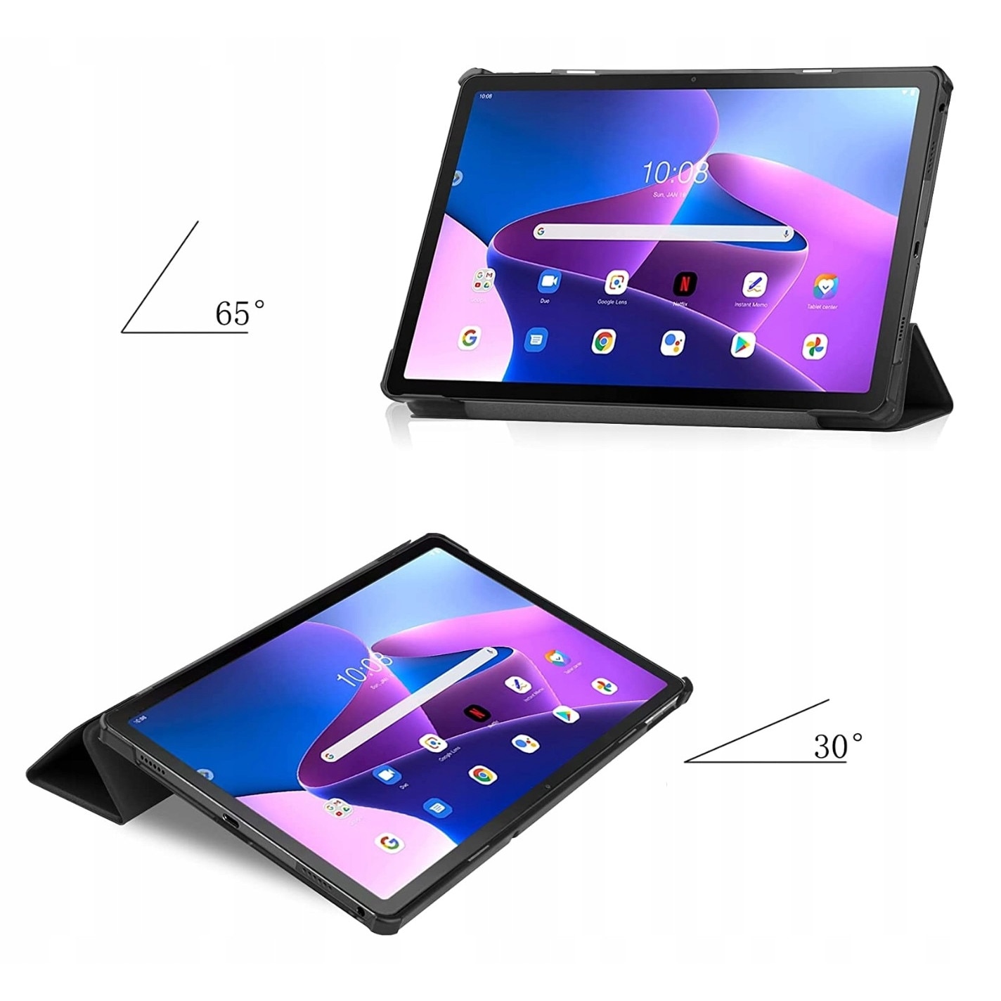 Husa Lenovo Tab M10 10.1", Piele ecologica, Verde