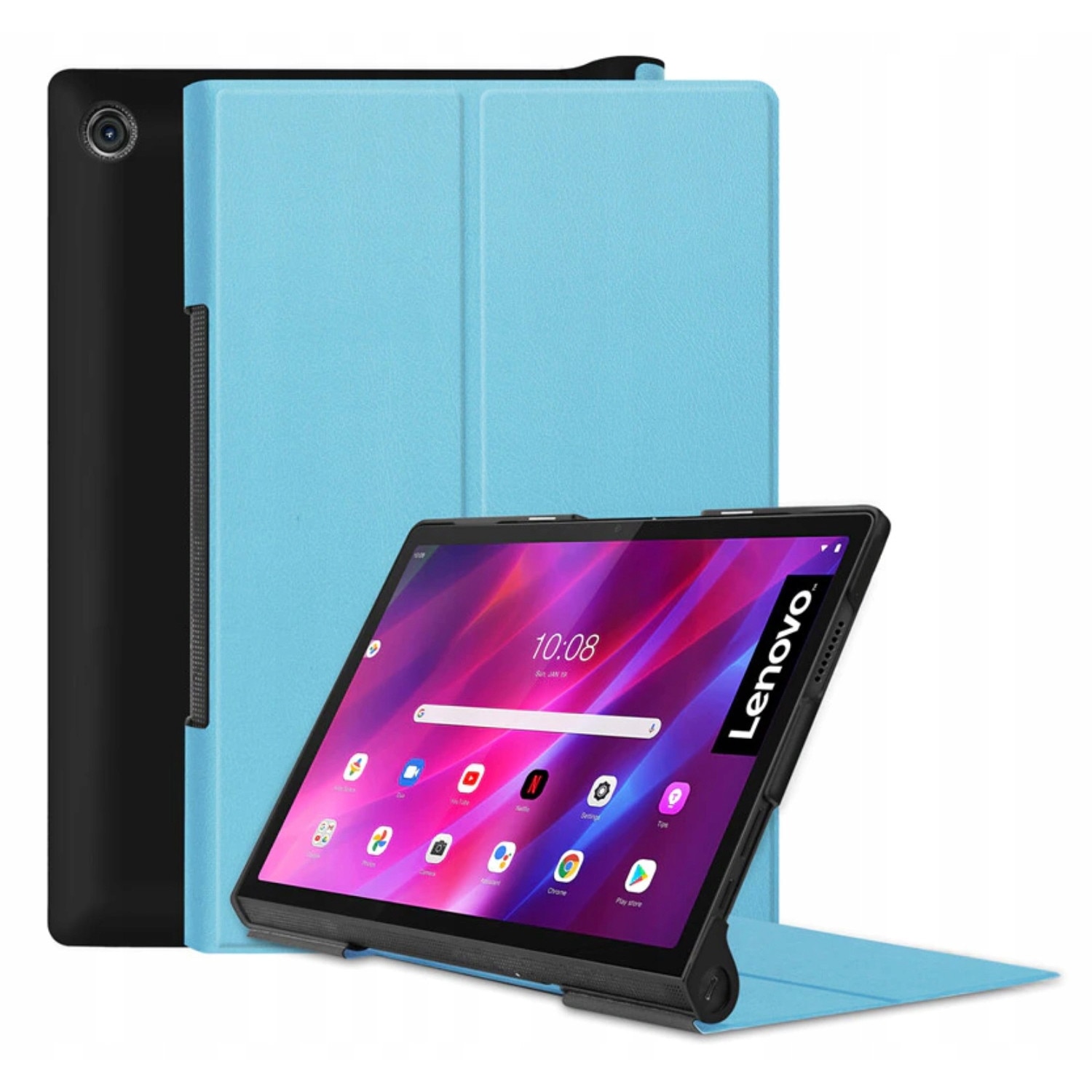 Husa pentru tableta Lenovo Yoga Tab 11, cu stylus, microfibra, multicolor