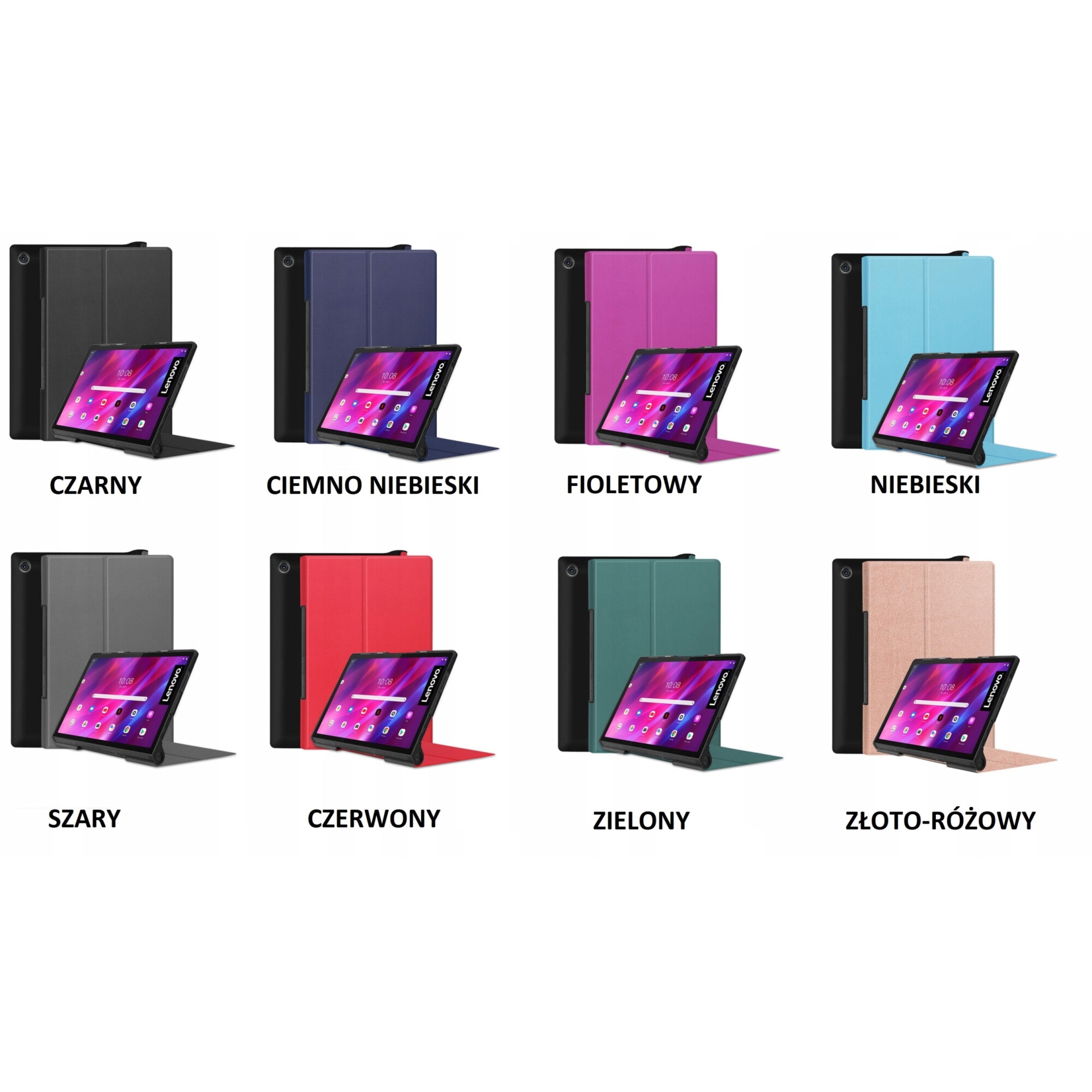 Husa pentru tableta Lenovo Yoga Tab 11, cu stylus, microfibra, multicolor