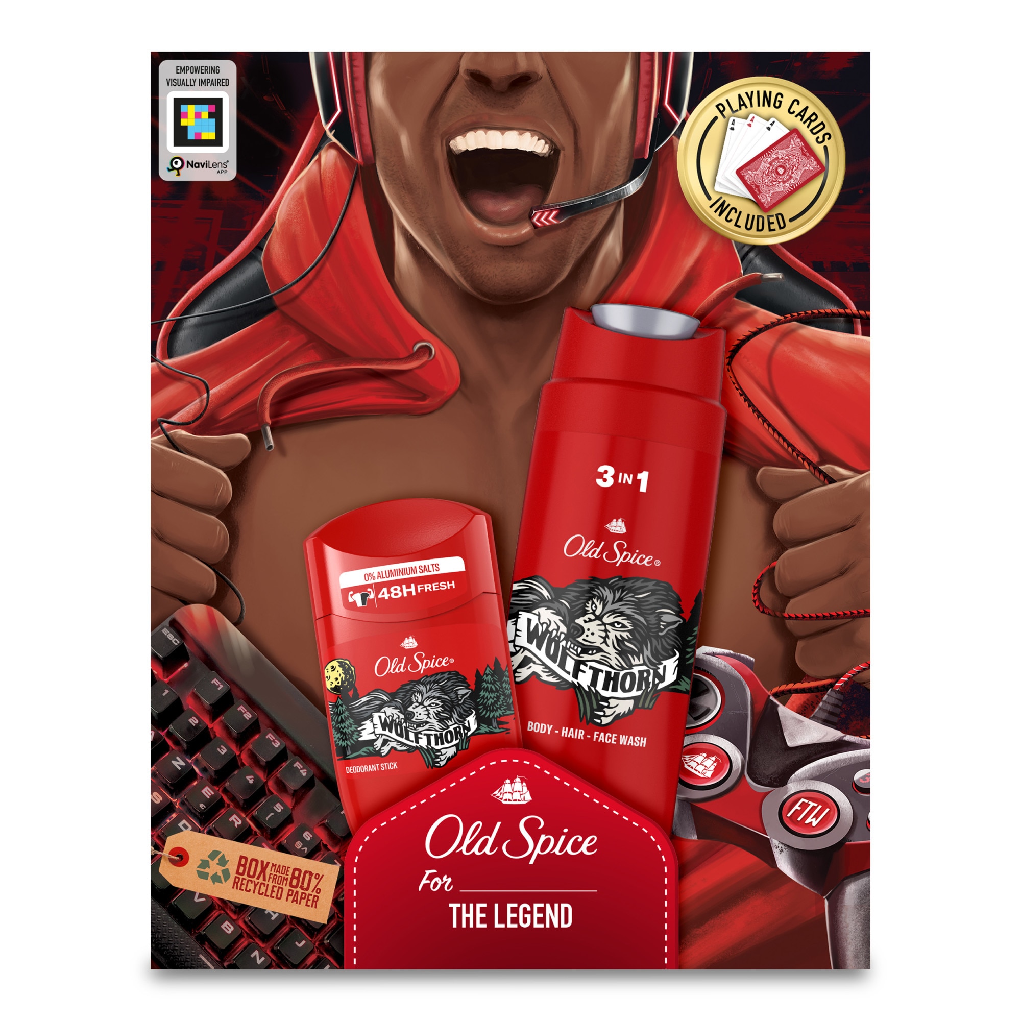 Комплект Old Spice Gamer: Душ гел Wolfthorn, 250 мл + Дезодорант стик ...