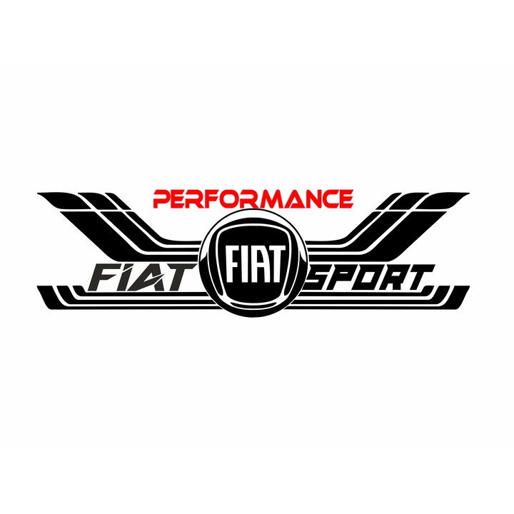 Fiat autómatrica, sport, fekete-piros, 34x9,8 cm