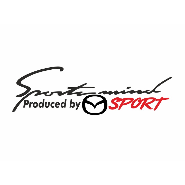 Oracal, Autómatrica, SportMind - Mazda sport, fekete-piros, 21x6 cm