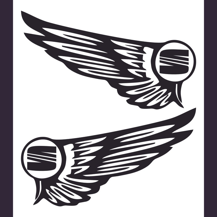 Sticker auto Seat, aripi, set, negru, 30x17cm