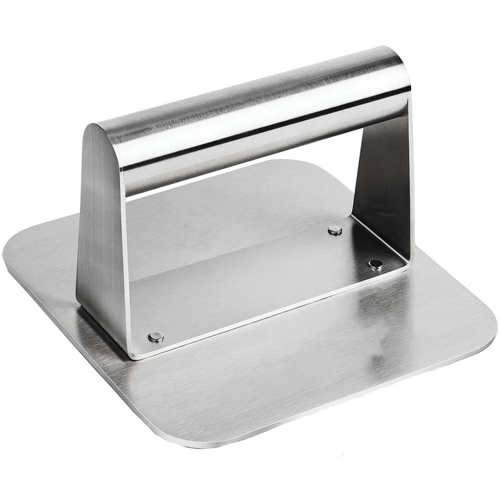 Presa pentru burger, Amtok, Otel inoxidabil, 14 x 14 cm, Argintiu