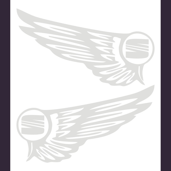 Sticker auto Seat, aripi, set, alb, 30x17cm