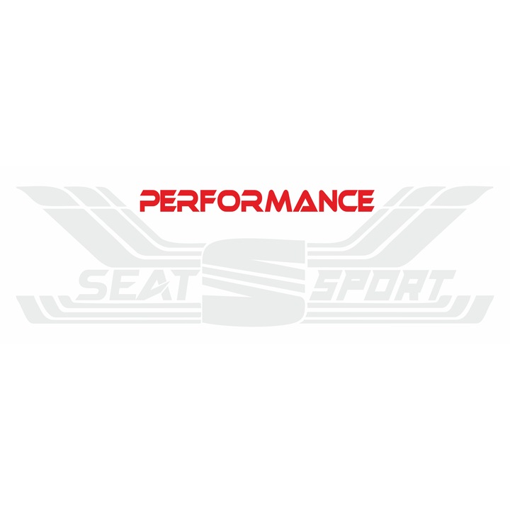 Sticker auto Seat, sport, alb-rosu, 34x9,8 cm