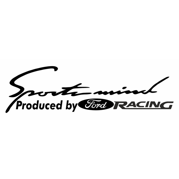 SportMind Ford versenyautó matrica, fekete, 35 cm