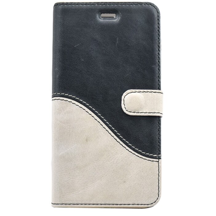 Husa de protectie Tellur Book, Wave, piele, pentru iPhone 8 Plus / iPhone 7 Plus, Negru/Alb