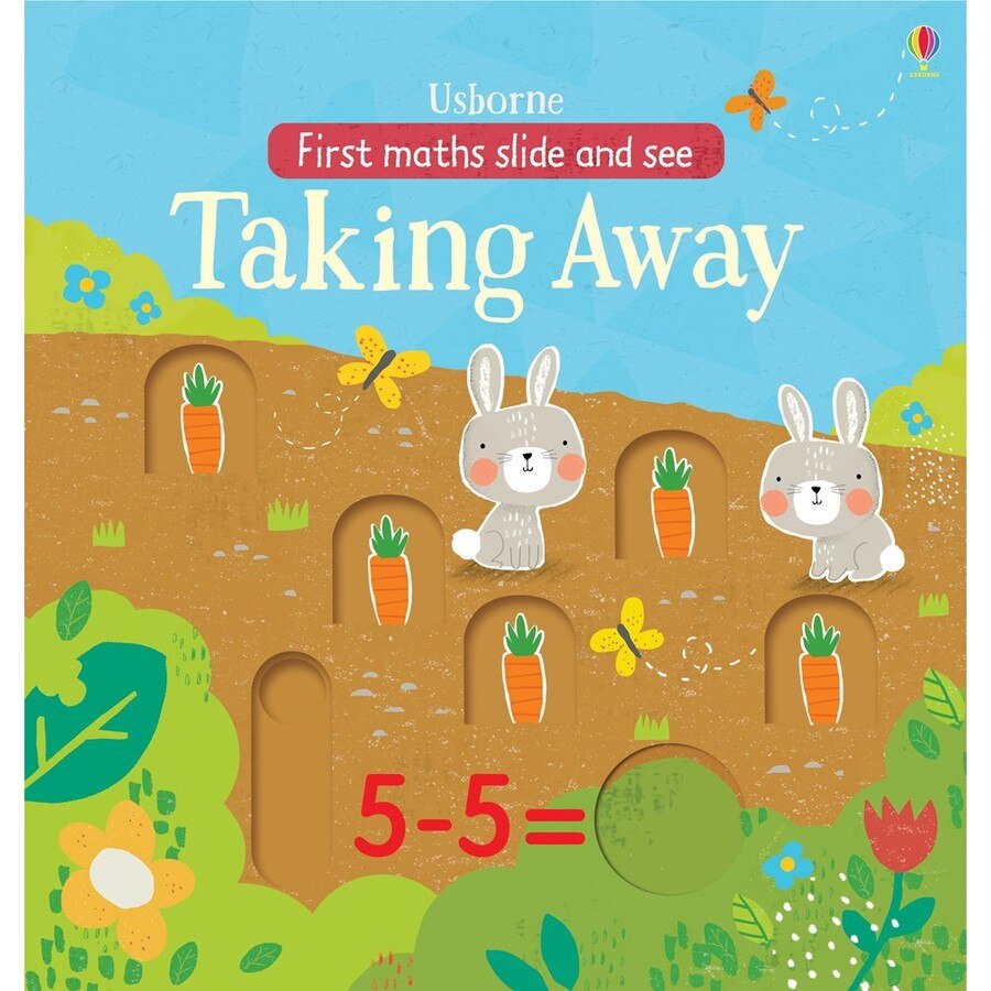 First Maths Slide and See Taking away in the garden - Carte Usborne (3+)