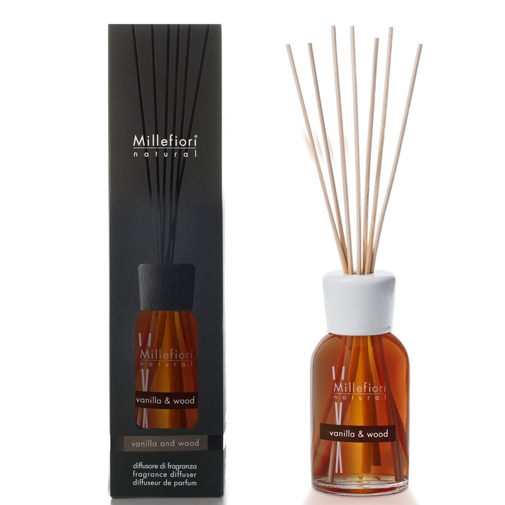 Difuzor de parfum cu betisoare din bambus - 500ml - Vanilla and wood