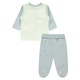 Дълга пижама BOAT DUCK от 2 части за бебета/момчета, ERAKIDS, бродерия "Ratusca", 100% първокласен памук, бяло/пастелно синьо