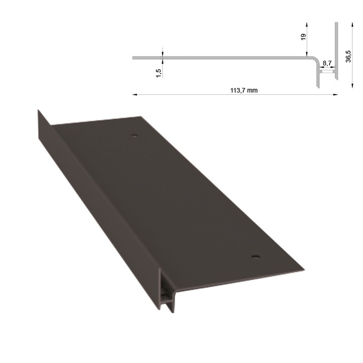 Profil trepte SW, Renoplast, Aluminiu, 200 cm, Grafit
