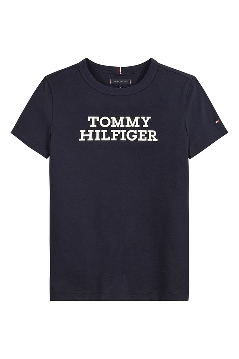 Tommy Hilfiger, Organikuspamut póló logómintával, Tengerészkék