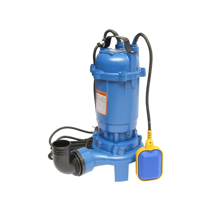 Pompa drenaj, apa murdara submersibila cu flotor si tocator750W, 250L/min, H7m, 220V, WQCD7-8-0.75F, Breckner Germany