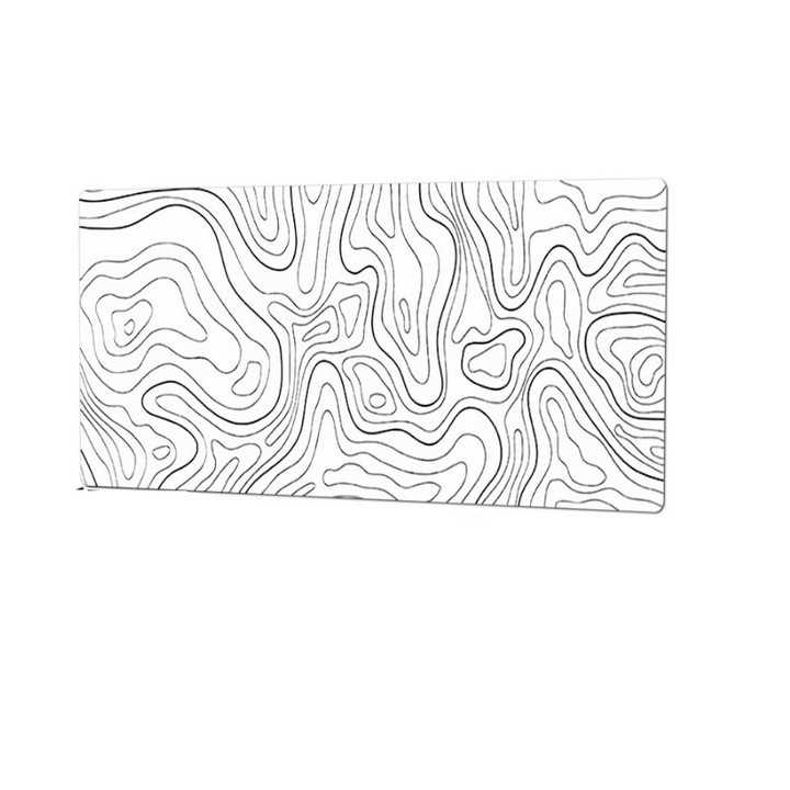 Egérpad, SUNMOSTAR, gumi, 30x60x0,2 cm, fehér/fekete